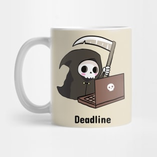 Cute grim reaper on a deadline Mug